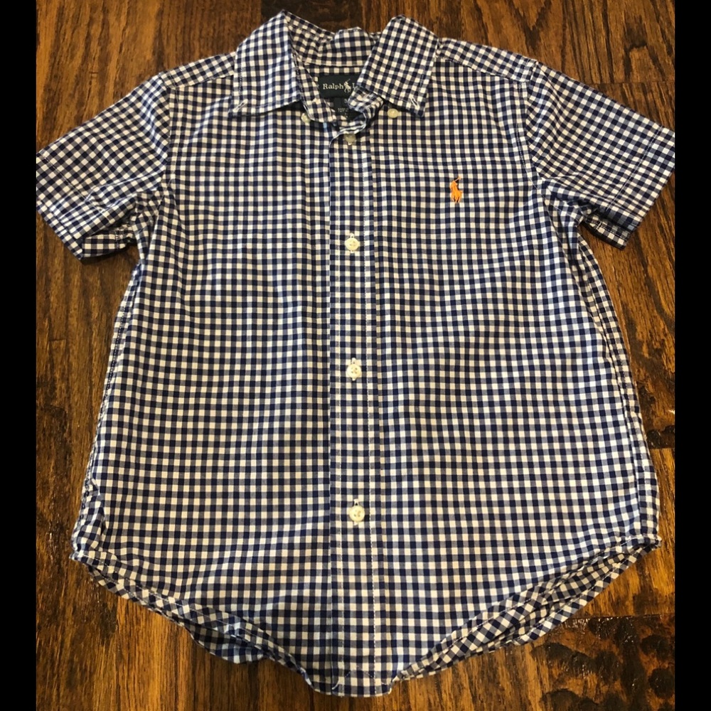 Like New Ralph Lauren Short Sleeve Gingham Shirt